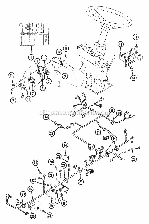 Electric System Iii Diagram and Parts List for 54A-443D100 Cub Cadet Lawn Tractor